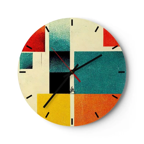 Zegar ścienny - Abstrakcja geometryczna – dobra energia - 30x30 cm