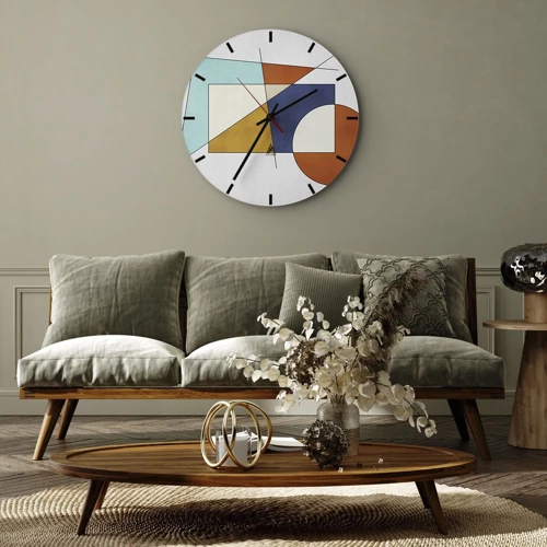 Zegar ścienny - Abstrakcja: modernistyczna zabawa - 30x30 cm