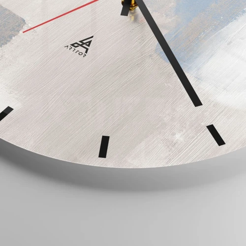 Zegar ścienny - Abstrakcja różowa za zasłoną błękitu - 30x30 cm