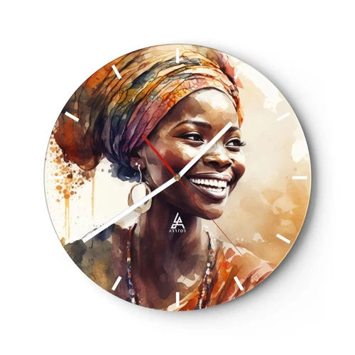 Zegar ścienny - Afrykańska królowa - 30x30 cm
