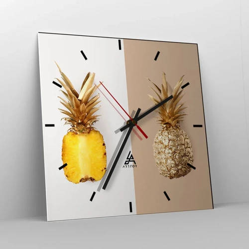 Zegar ścienny - Ananas dla nas - 40x40 cm