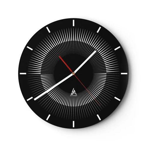 Zegar ścienny - Czarne Słońce - 30x30 cm