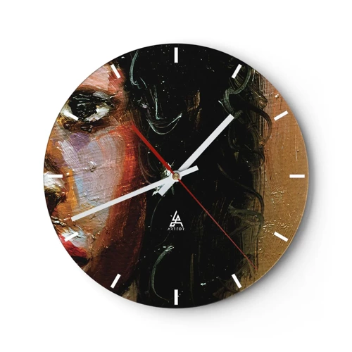 Zegar ścienny - Czerń i blask - 30x30 cm