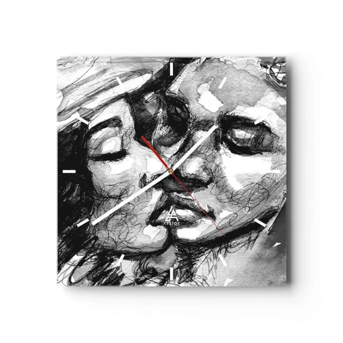 Zegar ścienny - Czuła chwila - 30x30 cm