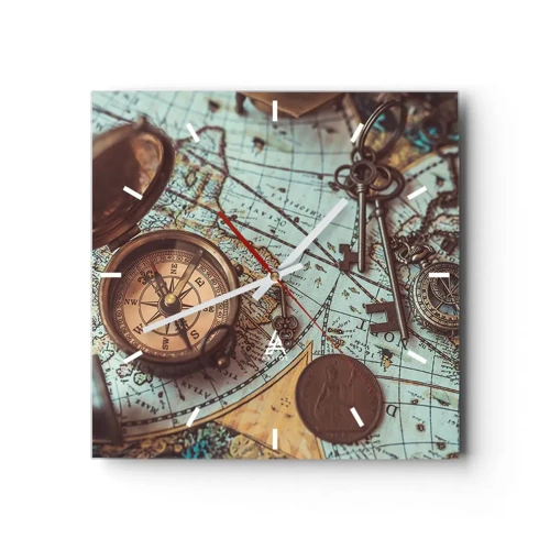Zegar ścienny - Dla poszukiwacza przygód - 30x30 cm
