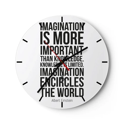 Zegar ścienny - Einstein o mocy wyobraźni - 30x30 cm