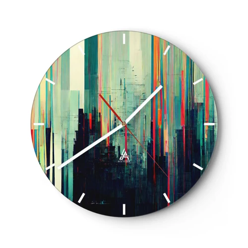Zegar ścienny - Futurystyczne miasto - 30x30 cm