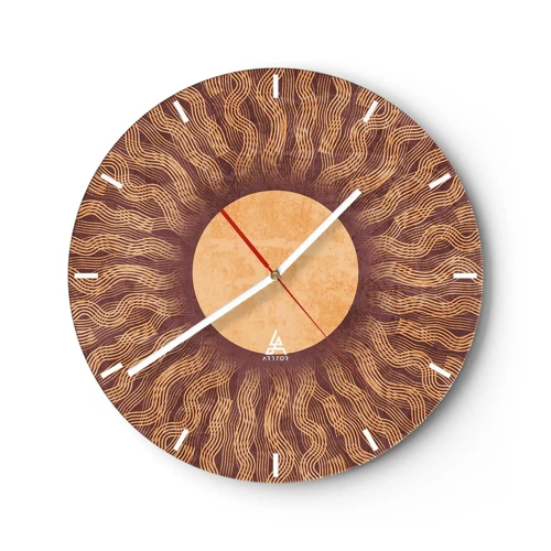 Zegar ścienny - Ikona słońca - 30x30 cm