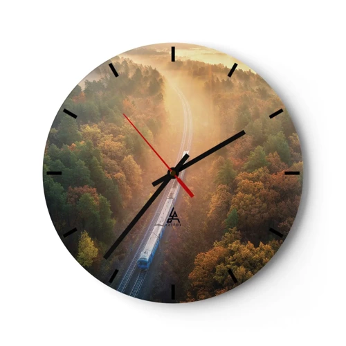 Zegar ścienny - Jesienna podróż - 30x30 cm
