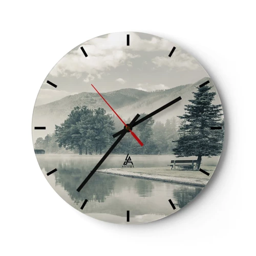 Zegar ścienny - Jezioro jeszcze śpi - 30x30 cm