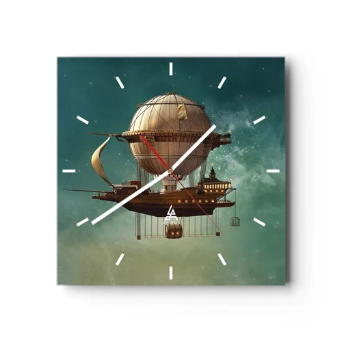 Zegar ścienny - Juliusz Verne pozdrawia - 30x30 cm