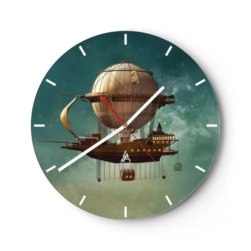 Zegar ścienny - Juliusz Verne pozdrawia - 30x30 cm