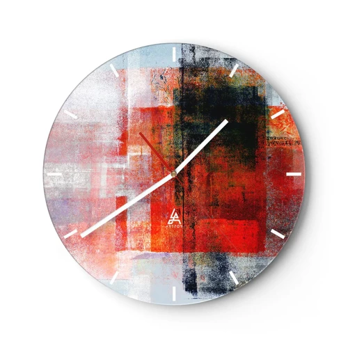 Zegar ścienny - Kompozycja rozżarzona - 30x30 cm