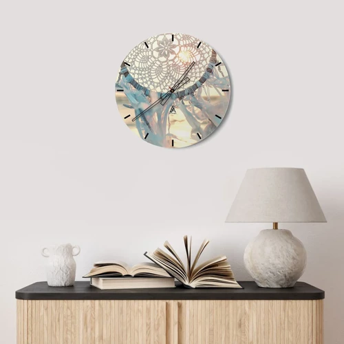 Zegar ścienny - Koronkowy totem - 30x30 cm