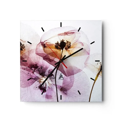 Zegar ścienny - Kwiatów ciała przezrocze - 30x30 cm