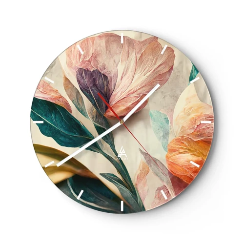 Zegar ścienny - Kwiaty wysp południowych - 30x30 cm
