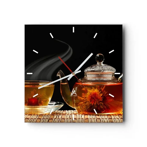 Zegar ścienny - Magia i sztuka parzenia herbaty - 30x30 cm