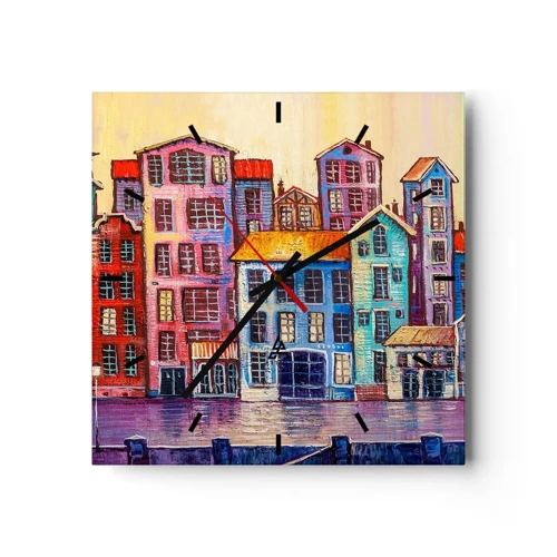 Zegar ścienny - Miasto jak z bajki - 30x30 cm