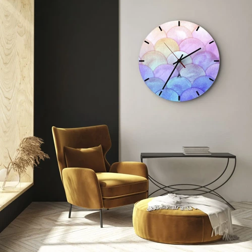 Zegar ścienny - Perłowa łuska - 30x30 cm