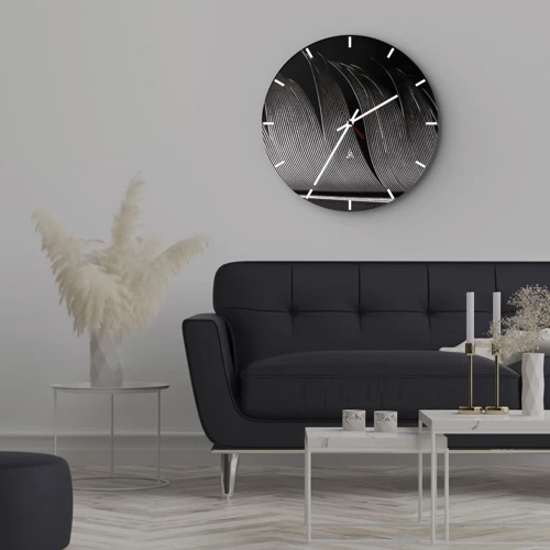 Zegar ścienny - Pióro – cudowna konstrukcja - 30x30 cm