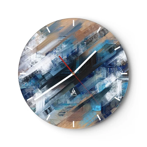 Zegar ścienny - Po błękitnym skosie - 30x30 cm