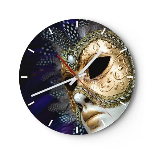 Zegar ścienny - Portret wenecki w złocie - 30x30 cm