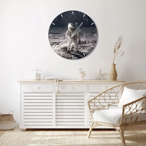 Zegar ścienny - Pozdrowienia z Księżyca - 30x30 cm