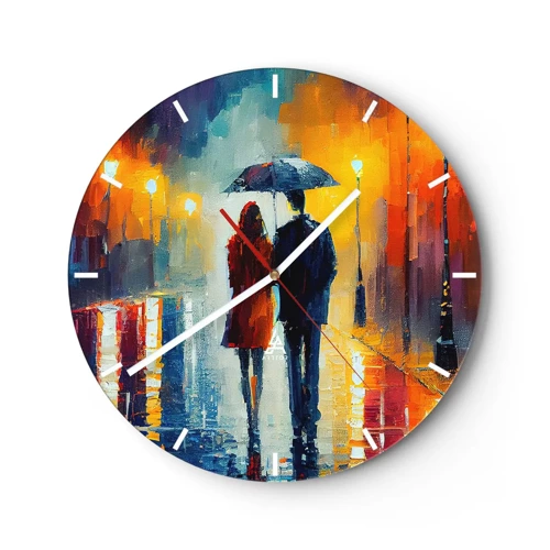 Zegar ścienny - Razem – kolorowa noc - 30x30 cm