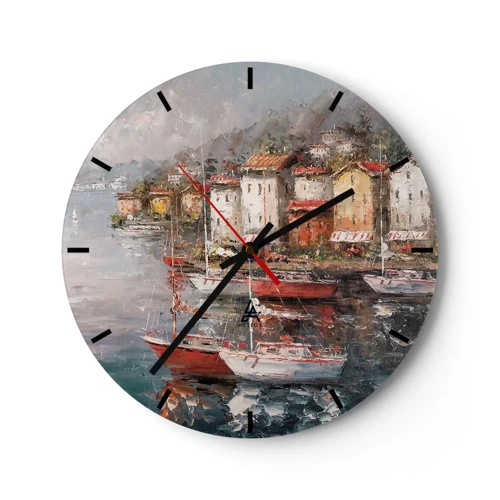 Zegar ścienny - Romantyczna przystań - 30x30 cm
