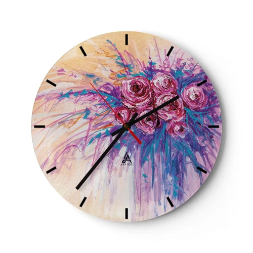 Zegar ścienny - Różana fontanna - 30x30 cm