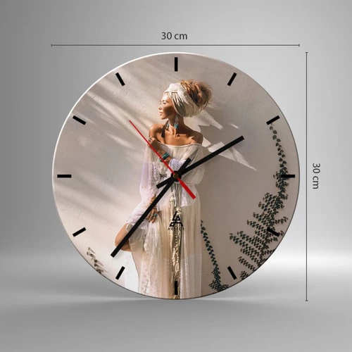 Zegar ścienny - Słońce i dziewczyna - 30x30 cm