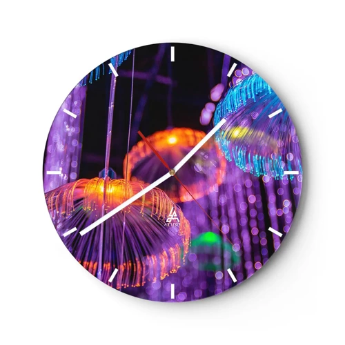 Zegar ścienny - Świetlna fontanna - 30x30 cm