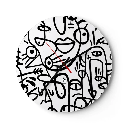 Zegar ścienny - Twarze i miraże - 30x30 cm