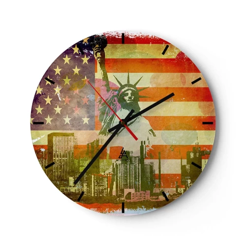 Zegar ścienny - Viva America! - 30x30 cm