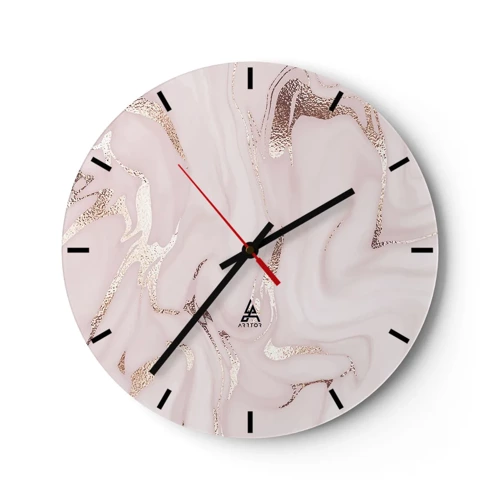 Zegar ścienny - W różowym szale - 30x30 cm
