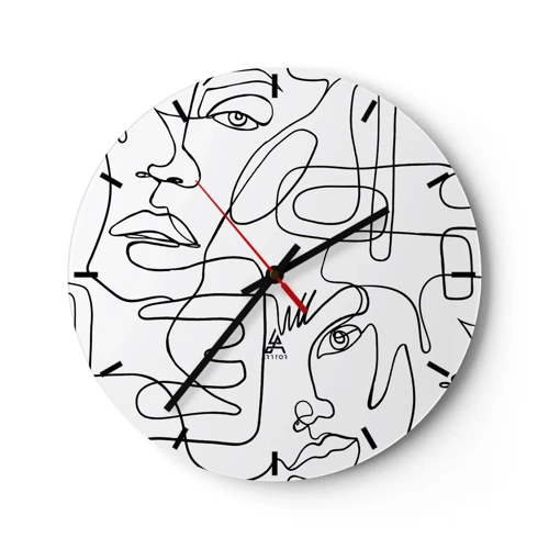 Zegar ścienny - W splątanych emocjach - 30x30 cm