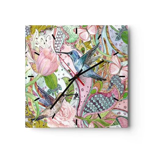 Zegar ścienny - Wplątane w pnączach - 30x30 cm