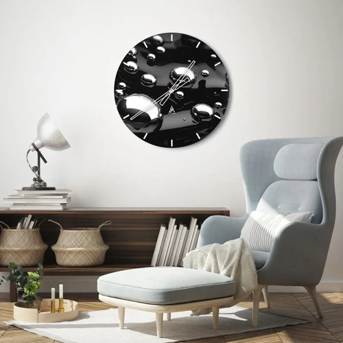Zegar ścienny - Z czarnej toni - 30x30 cm