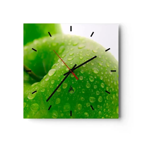 Zegar ścienny - Zielona chłodna świeżość - 30x30 cm