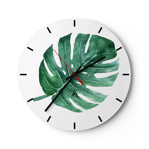 Zegar ścienny - Zielony koncept - 30x30 cm