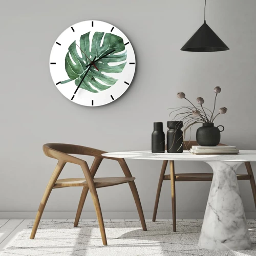 Zegar ścienny - Zielony koncept - 30x30 cm