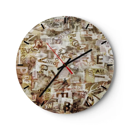 Zegar ścienny - Zjednoliterzam paplomanię - 30x30 cm