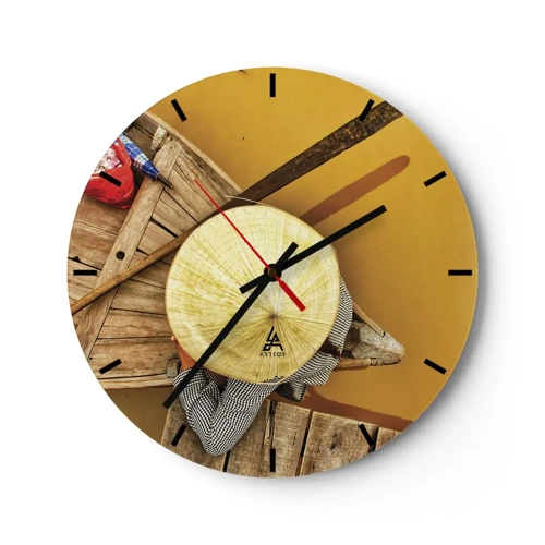 Zegar ścienny - Życie na żółtej rzece - 30x30 cm