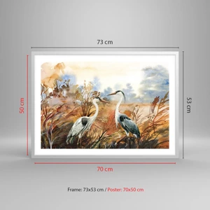 Plakat w białej ramie - Dokąd jesienią? - 70x50 cm