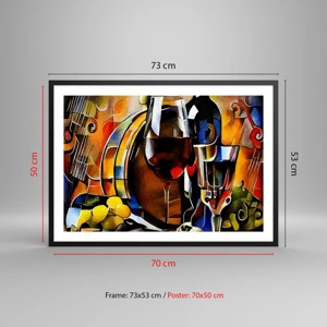 Plakat w czarnej ramie - I świat nabiera barw - 70x50 cm